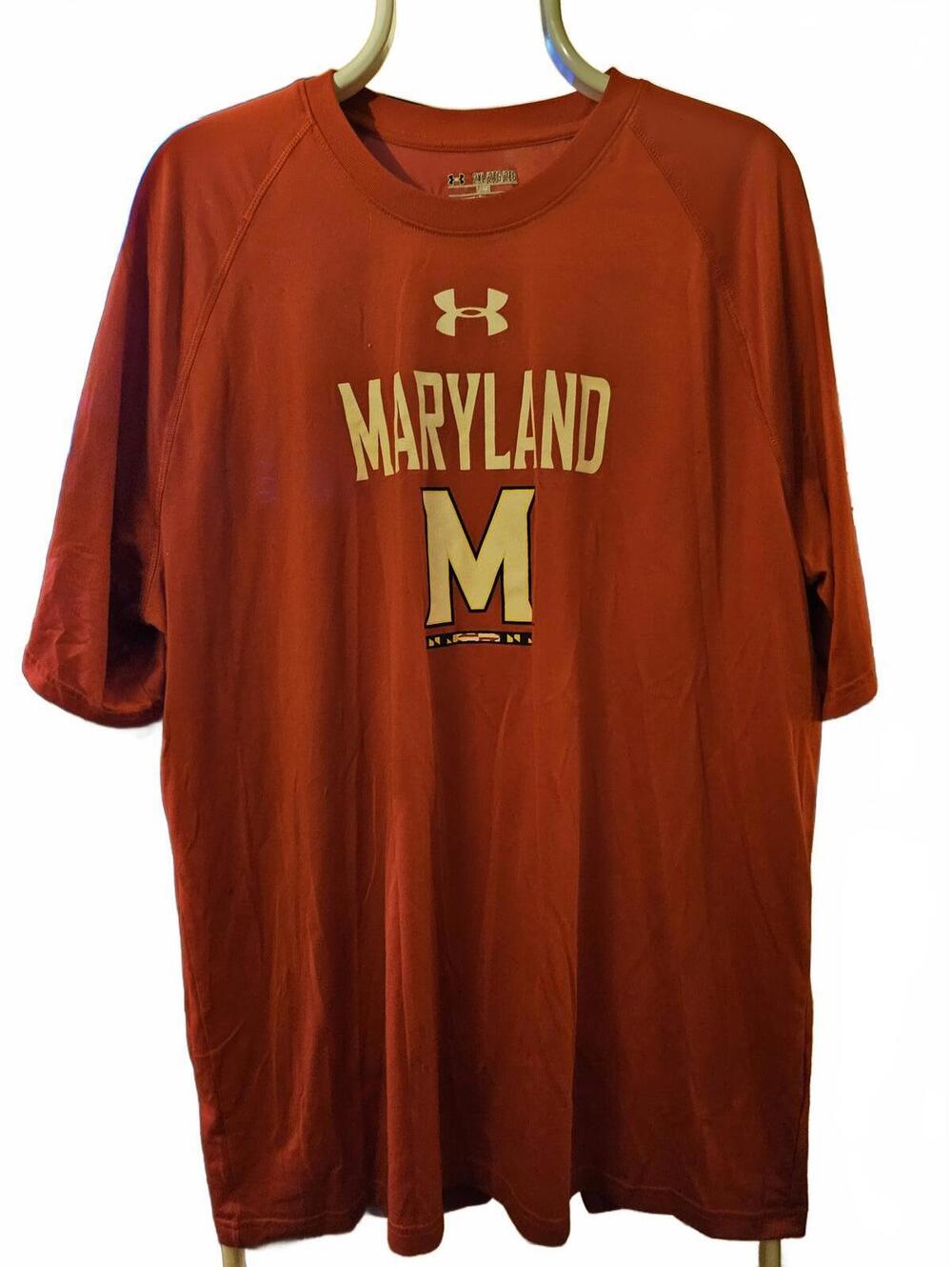 UNDER ARMOUR UNIVERSITY MARYLAND TERRAPINS L/S Basketball T-SHIRT Mens 2XL